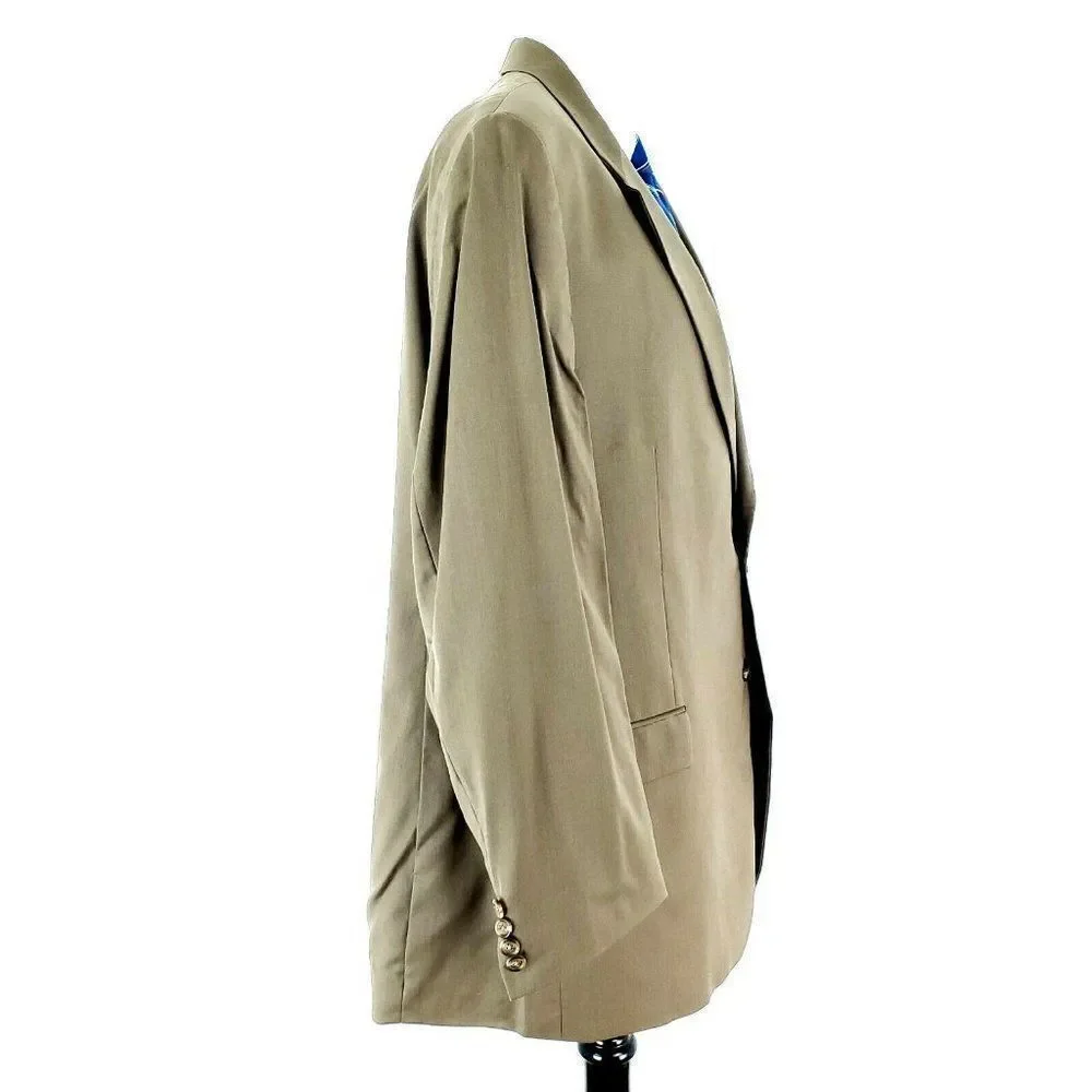 Lauren Ralph Lauren Wool 2 Button Blazer‎ 44L Green Beige Portly Sport Coat